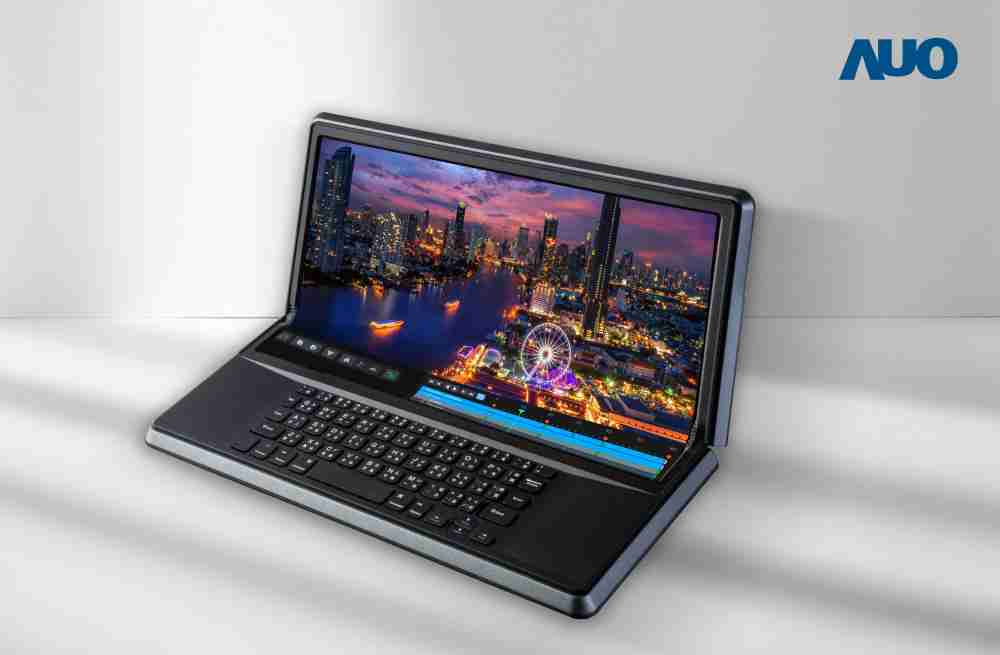 尊时凯龙14.6吋Micro LED折迭显示屏幕，，搭配半径4mm的弯折绞炼，，，以及高画素、、、、高亮度、、、、高对比度的显示技术特点，，即便在大视角下仍保有绝佳色相与亮度